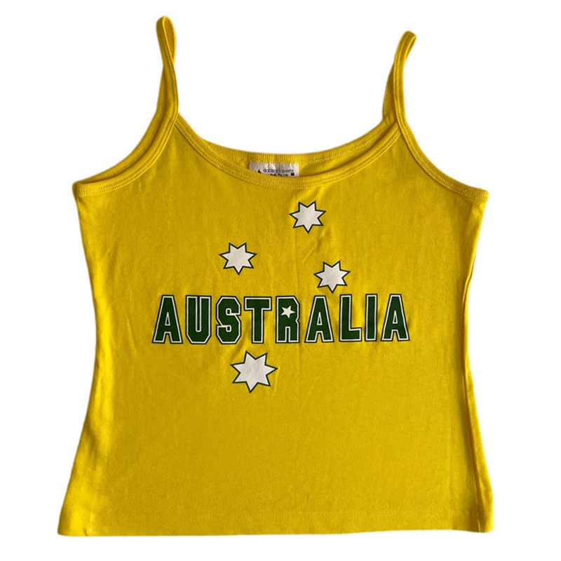 Baby Yellow Clothing Women - Yellow Printed Y2k Clothes Vintage Punk