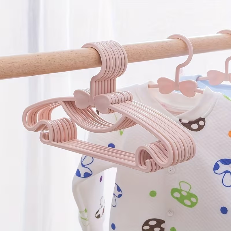 Baby Clothing Drying Rack - 10-100PCS Kids Plastic Hangers Portable Windproof