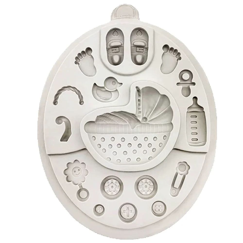 Baby Clothing Yellow - Baby Series Silicone Fondant Mold Cradle