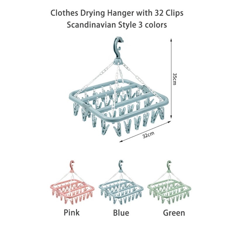 Clothes Drying Hanger with 32  - đánh giá và giá Baby Clothing Drying Rack