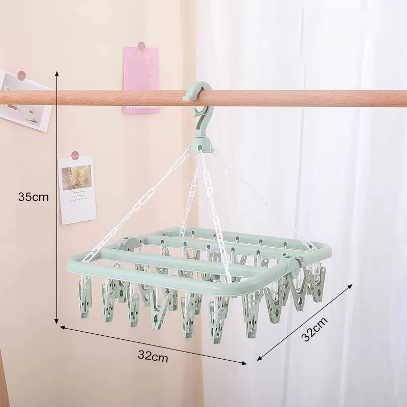 Clothes Drying Hanger with 32  - đánh giá và giá Baby Clothing Drying Rack