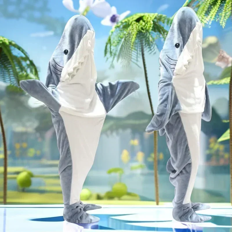 Cartoon Shark Blanket Hoodie W - đánh giá và giá Fleece Sleep Bag