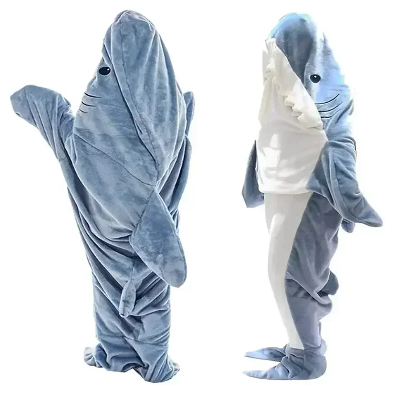 Cartoon Shark Blanket Hoodie W - đánh giá và giá Fleece Sleep Bag