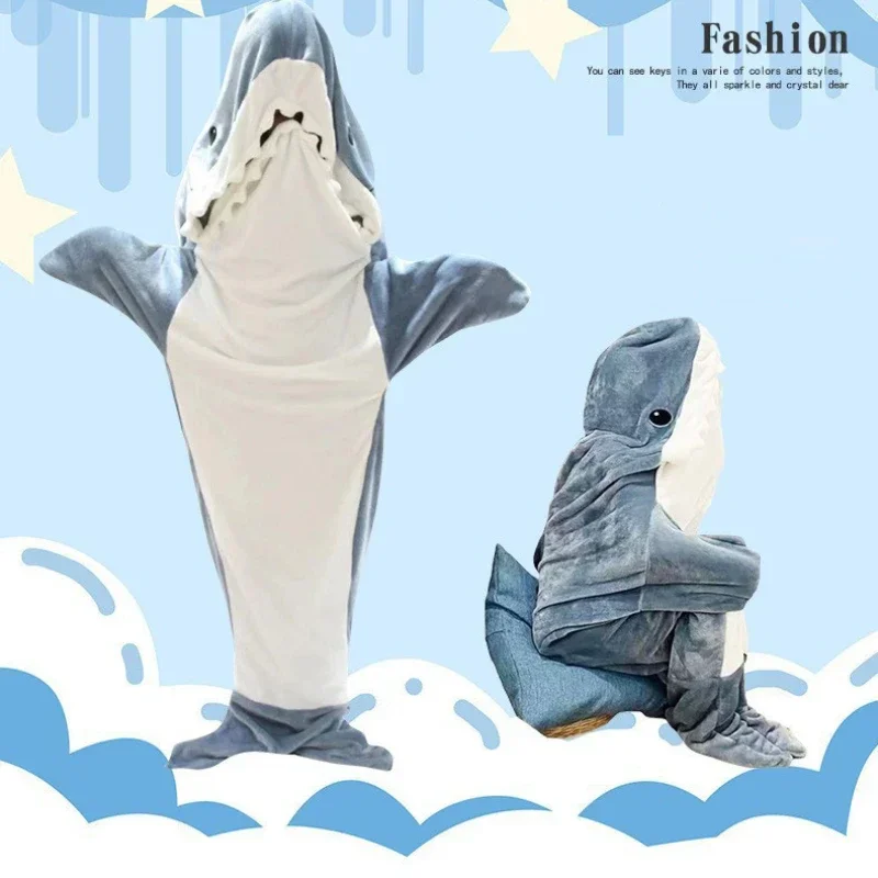 Cartoon Shark Blanket Hoodie W - đánh giá và giá Fleece Sleep Bag