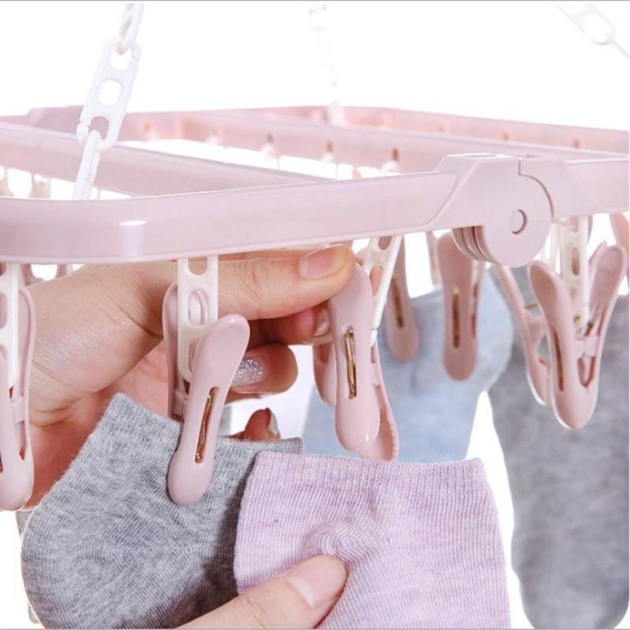 1 Pcs 32 Clips Folding Clothes - đánh giá và giá Baby Clothing Drying Rack