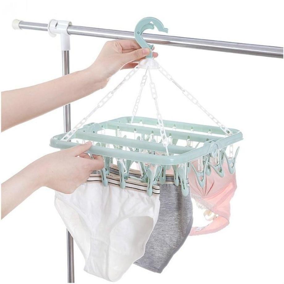 1 Pcs 32 Clips Folding Clothes - đánh giá và giá Baby Clothing Drying Rack
