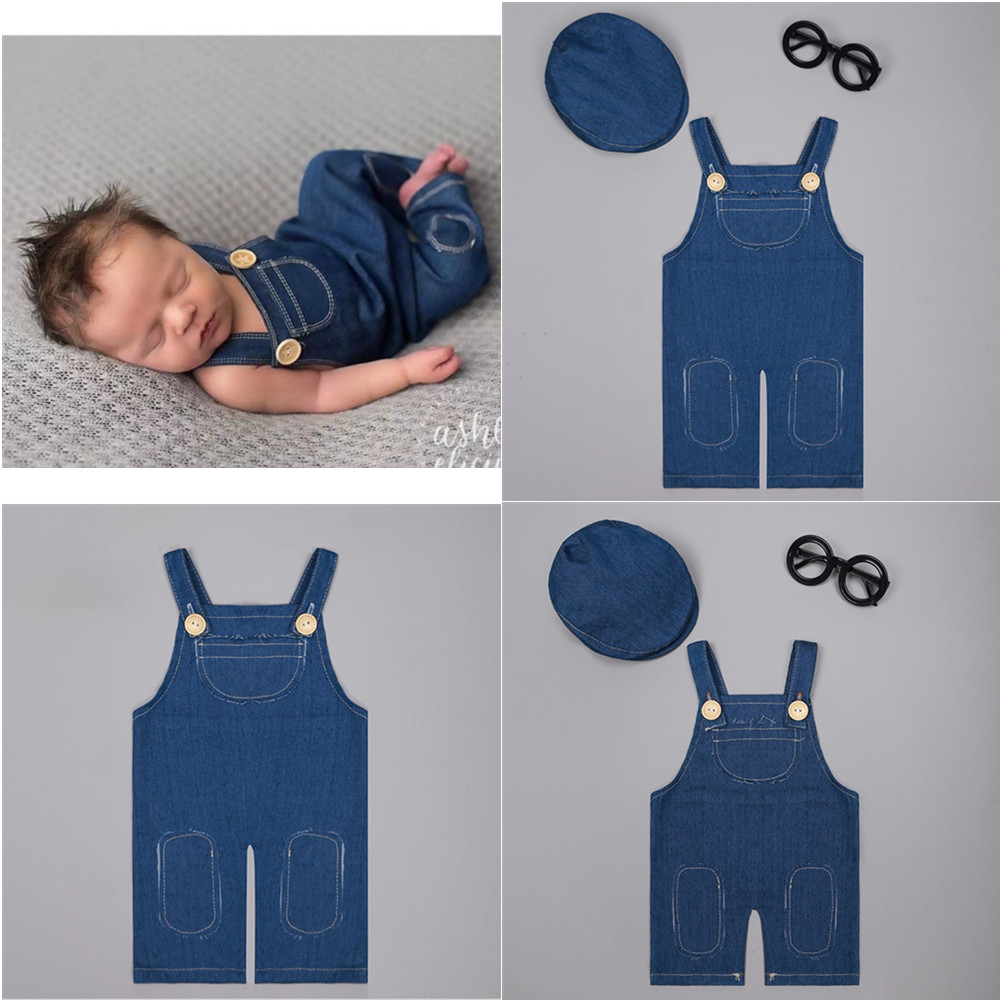 ❤️Newborn Photography Clothing - đánh giá và giá Baby Overall Denim
