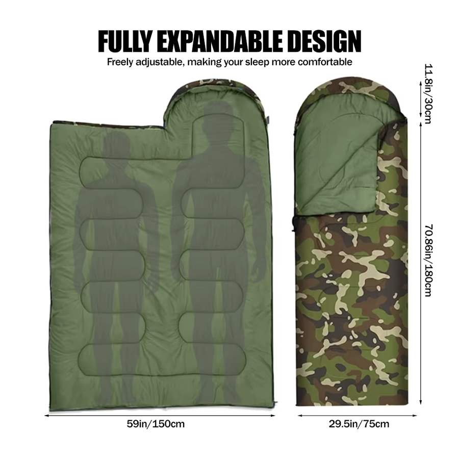 Dirt Proof Sleeping Bag Camouf - đánh giá và giá Fleece Sleep Bag