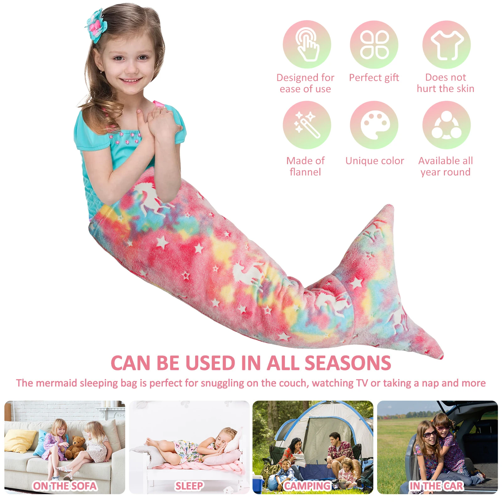 Flannel Mermaid Sleeping Bag S - đánh giá và giá Fleece Sleep Bag