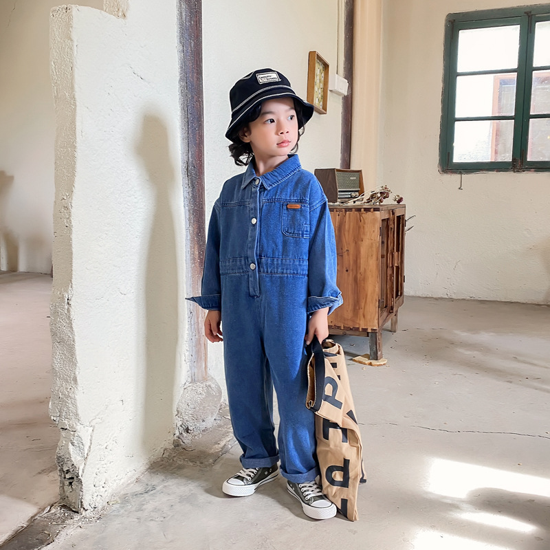 Thu Đông 2022 Trẻ Em Denim Áo  - đánh giá và giá Baby Overall Denim